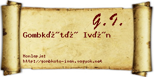 Gombkötő Iván névjegykártya